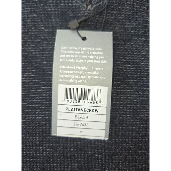 Johnston & Murphy Plaited Cotton-Wool-Nylon V-Neck Sweater Medium NWT - Picture 6 of 8